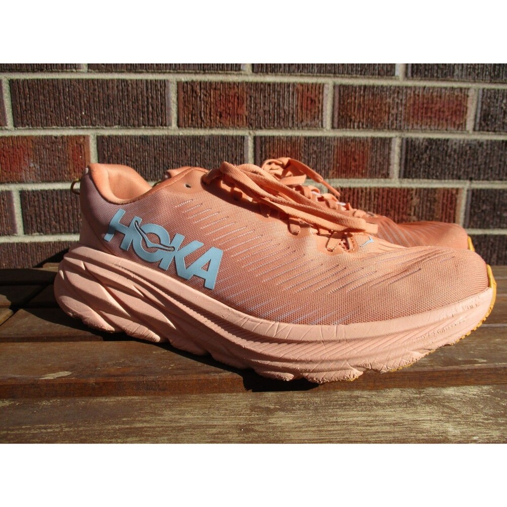 Hoka One One Rincon 3 Women 10.5 B Peach Orange Athletic Running Shoes 1119396 - Picture 2 of 14